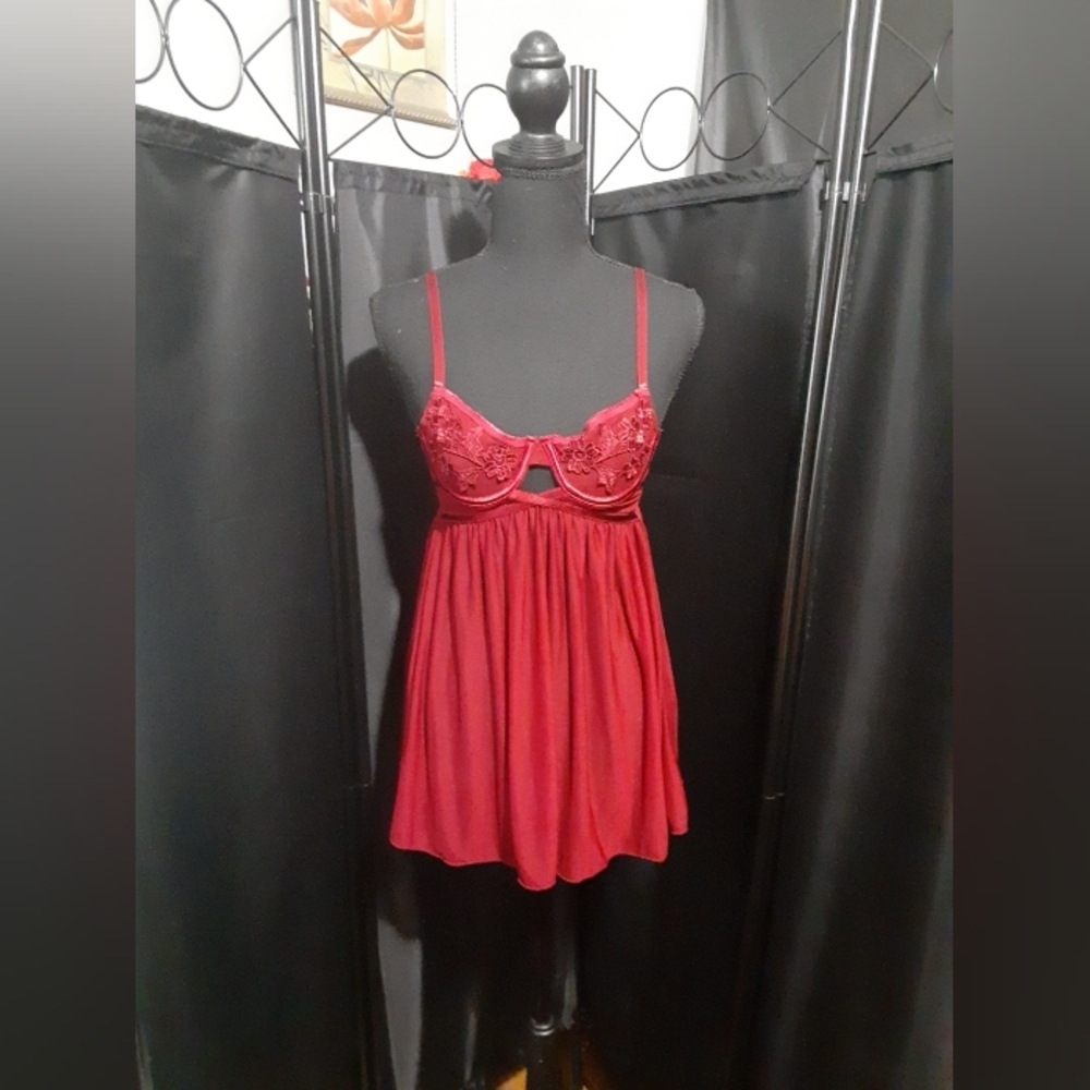 Rachel Rachel Roy Lace Babydoll Teddy Burgundy Womem"s Size Small Sexy Intimate